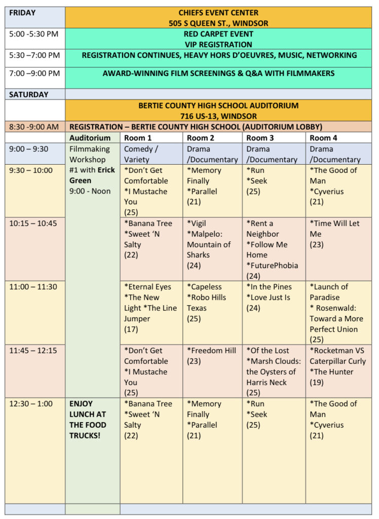 schedule-of-events-equity-films-inc